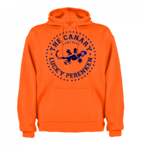sudadera naranja con capucha